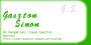 gaszton simon business card